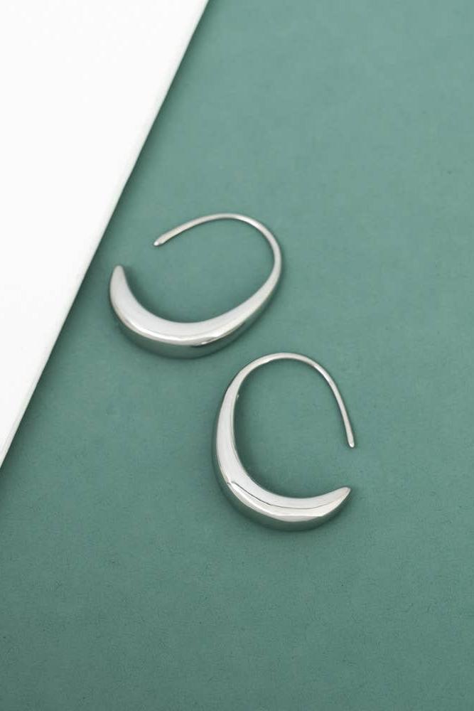 Crescent Moon Thread Drop Earrings