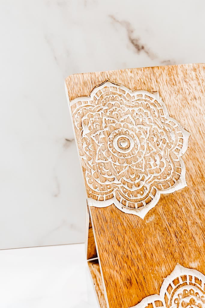 Wooden Mandala Tablet/Book Holder