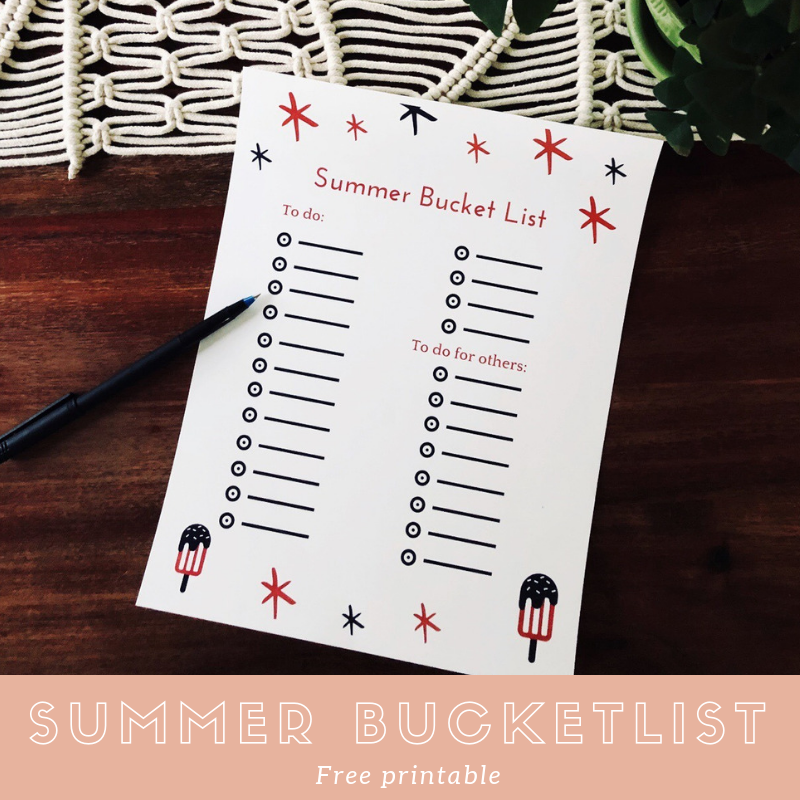 Summer Bucketlist (free printable)
