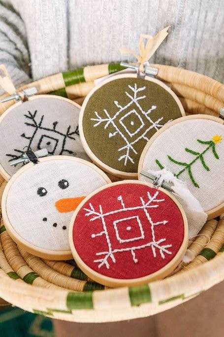 Snowman Embroidery Ornament