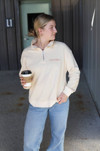 Thumbnail for Less is More Quarter Zip Sweatshirt