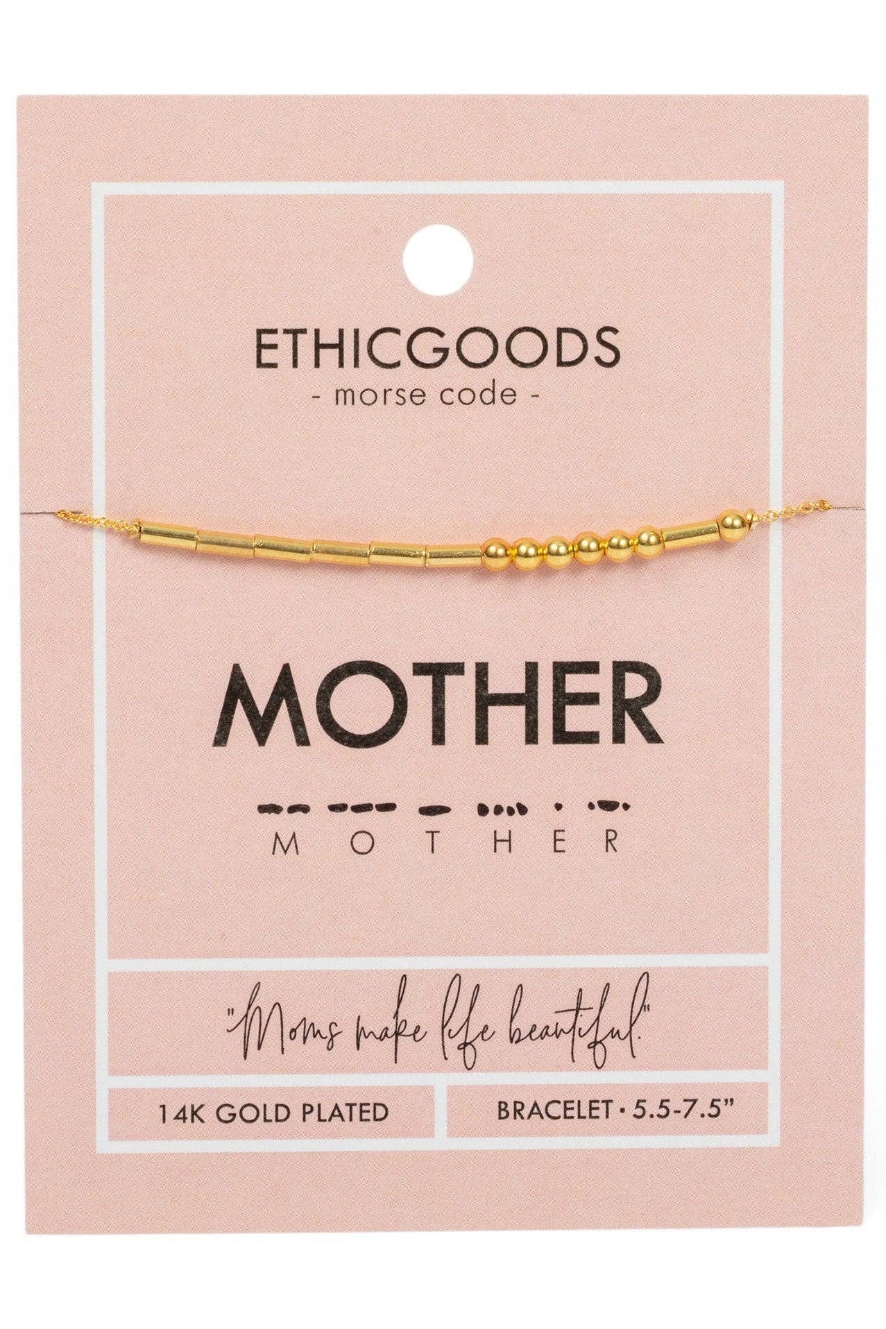 Mother Morse Code Beaded Bracelet