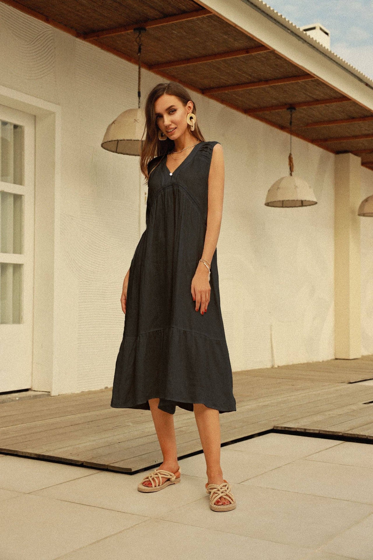 Gaby Hemp-Linen Midi Dress
