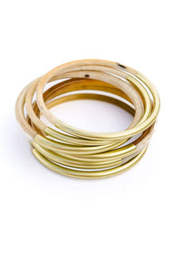 Thumbnail for Metallic Gold Mix Bangle Set