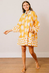 Thumbnail for Gold Palm Geo with Gold Dot Lilly Dress