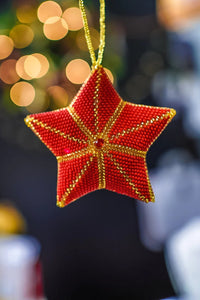 Thumbnail for Red Stuffed Star Ornament