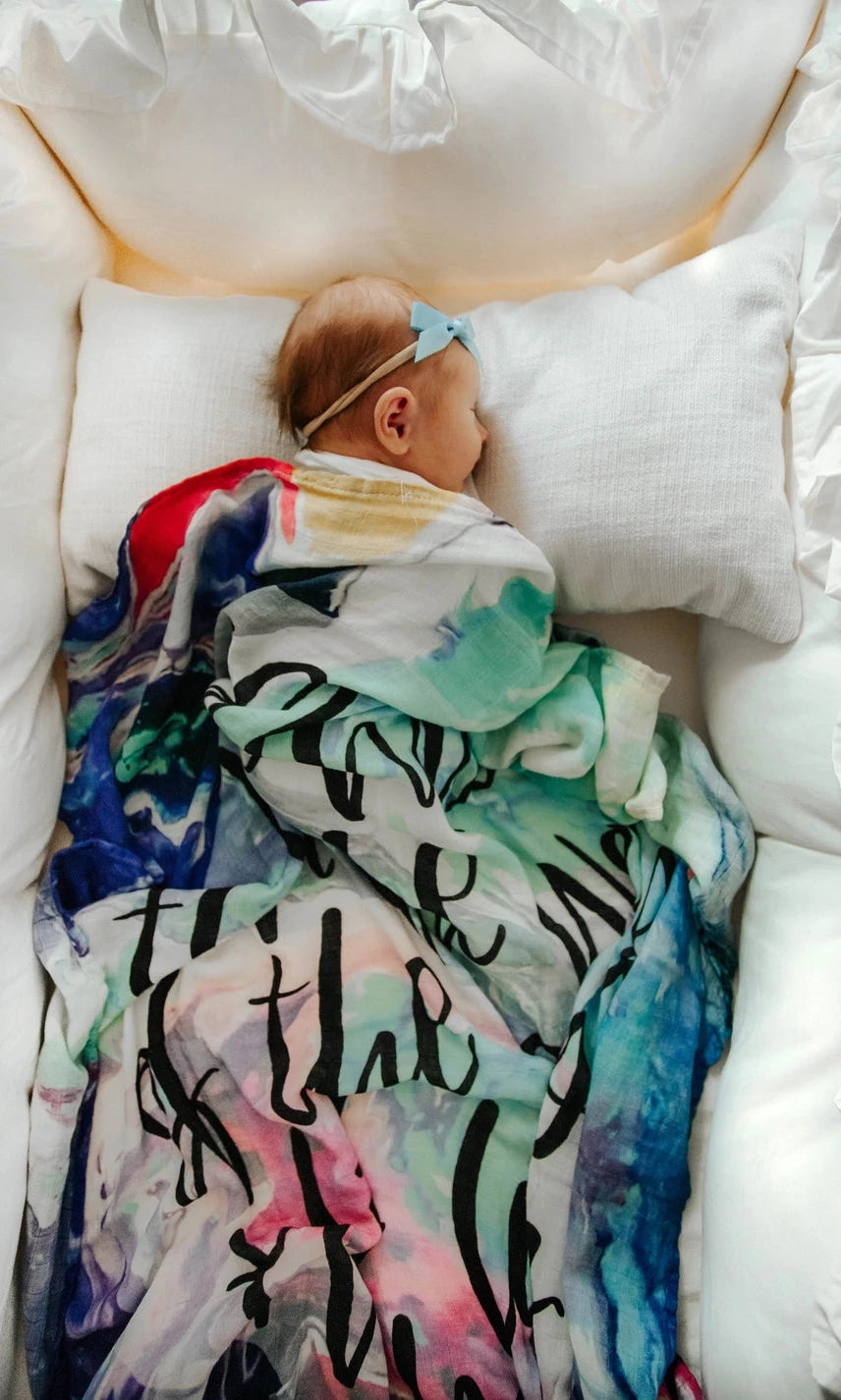 "Mightier Than The Waves Of The Sea" Muslin Blanket