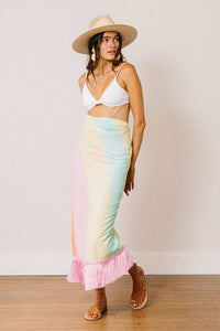 Thumbnail for Watercolor Ruby Fringe Sarong
