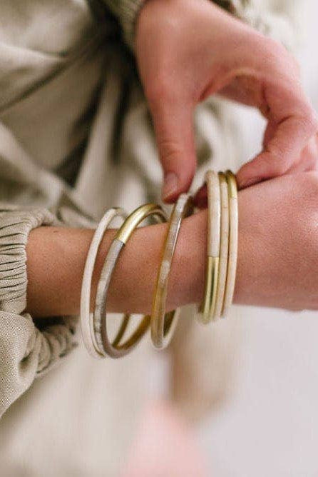 Metallic Gold Mix Bangle Set