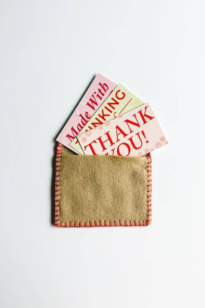 Hand-Stitched Felt Envelope with Cards