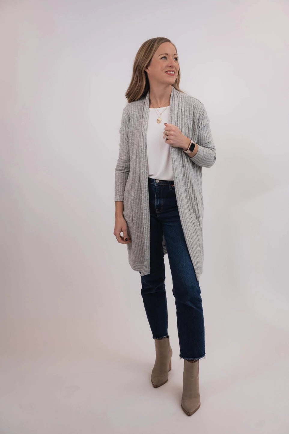 Getaway Grey Open Cardi