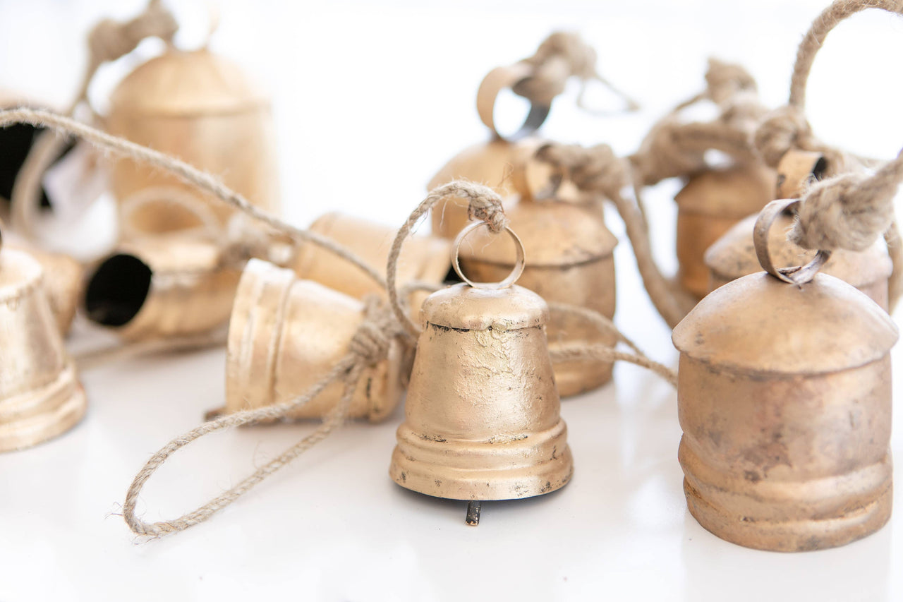 Three Cone Brass Hanging Bells