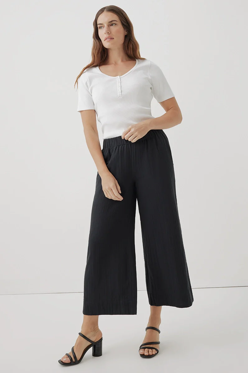 Coastal Double Gauze Wide Leg Pant