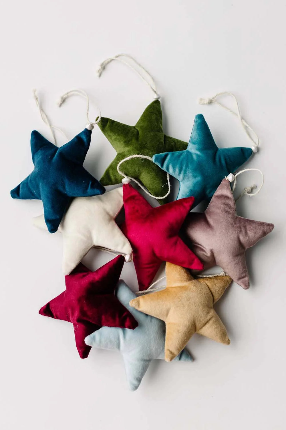 Velvet Star Christmas Ornaments