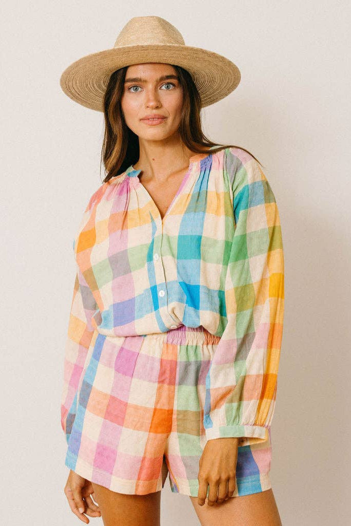 Rainbow Plaid Bermuda Short