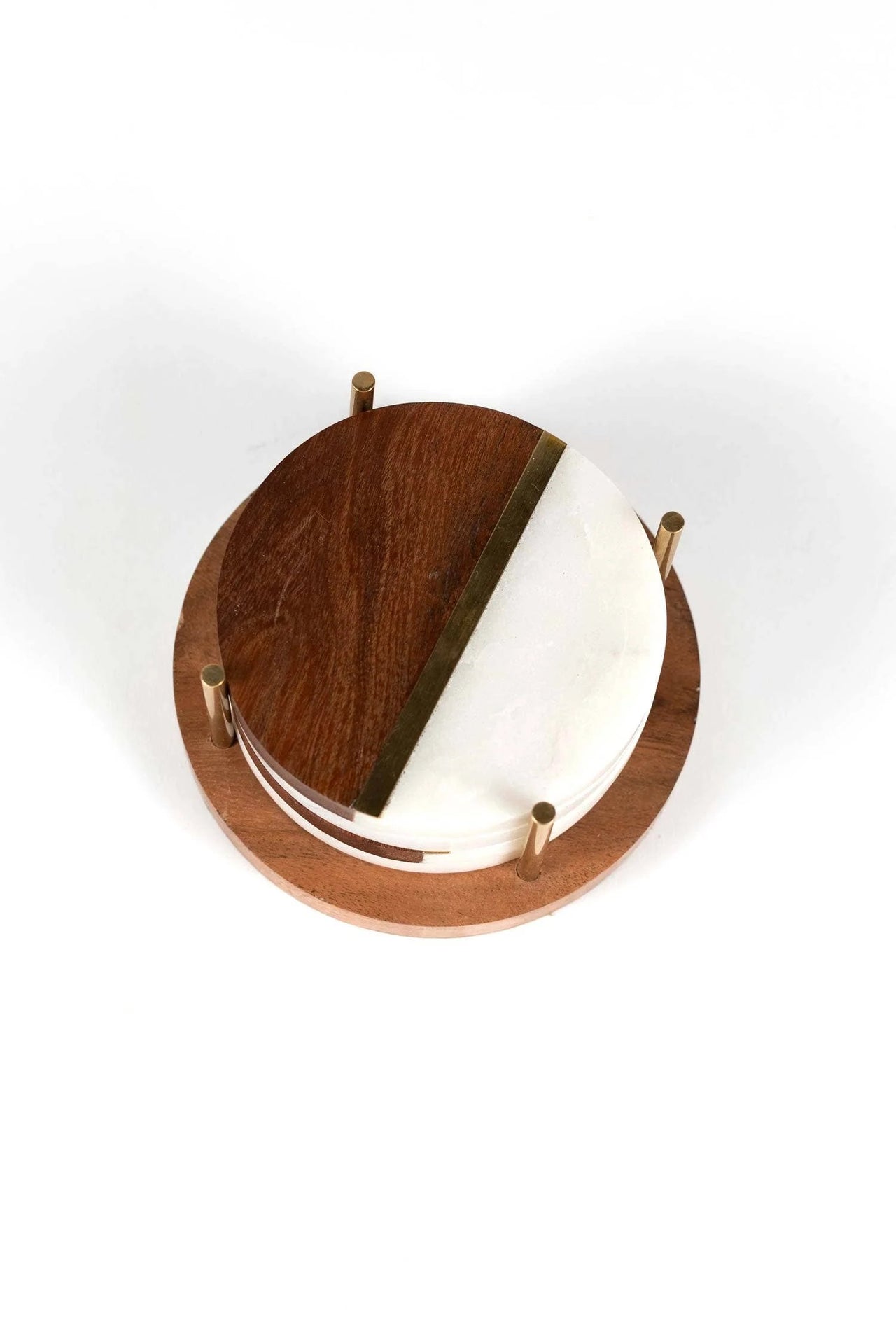 Marble & Metal Coaster Set