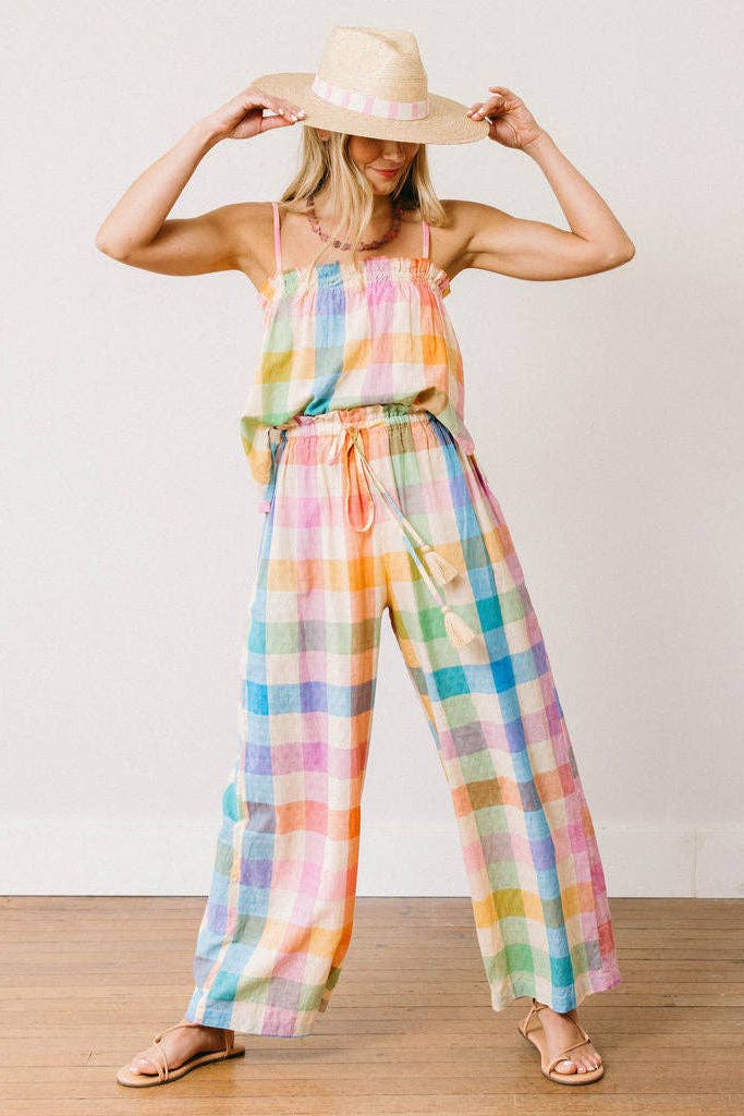 Rainbow Plaid Daphne Pant