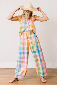 Thumbnail for Rainbow Plaid Daphne Pant