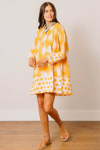 Thumbnail for Gold Palm Geo with Gold Dot Lilly Dress