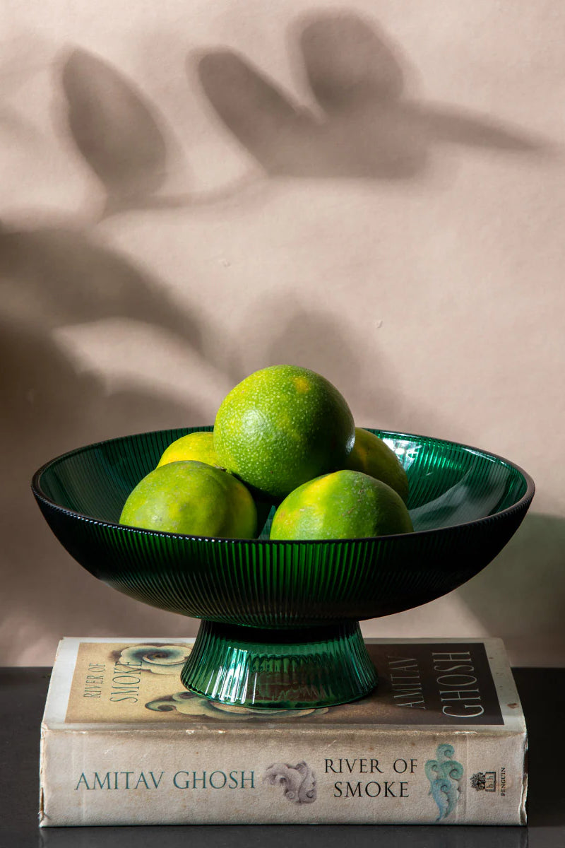 Ribbed Glass Bowl