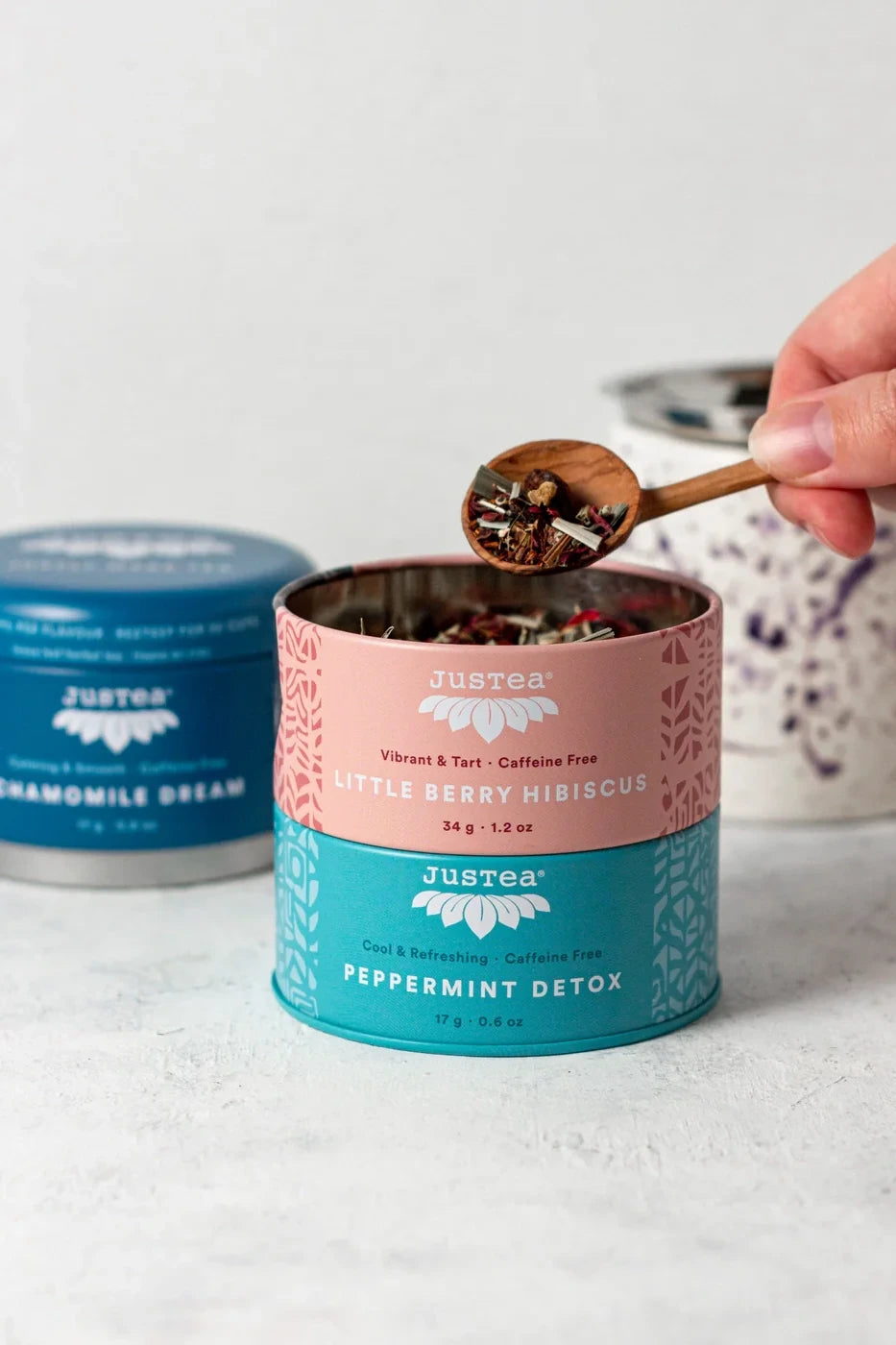 JusTea Trio Tin & Spoon Set