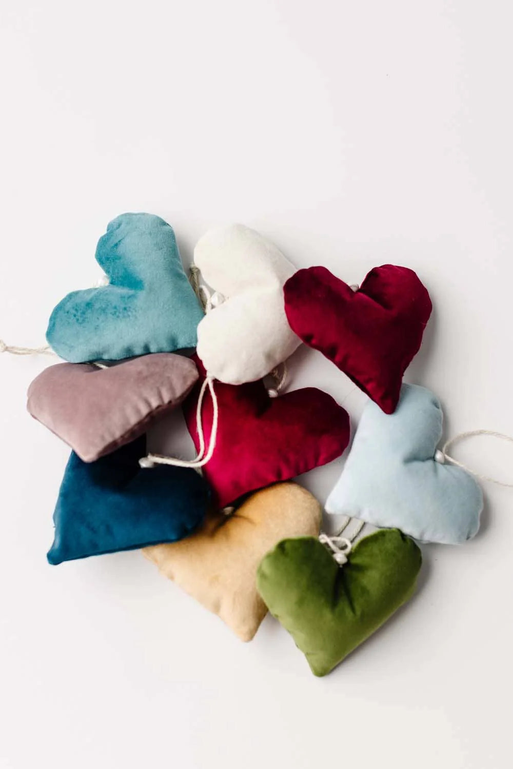 Velvet Heart Christmas Ornaments