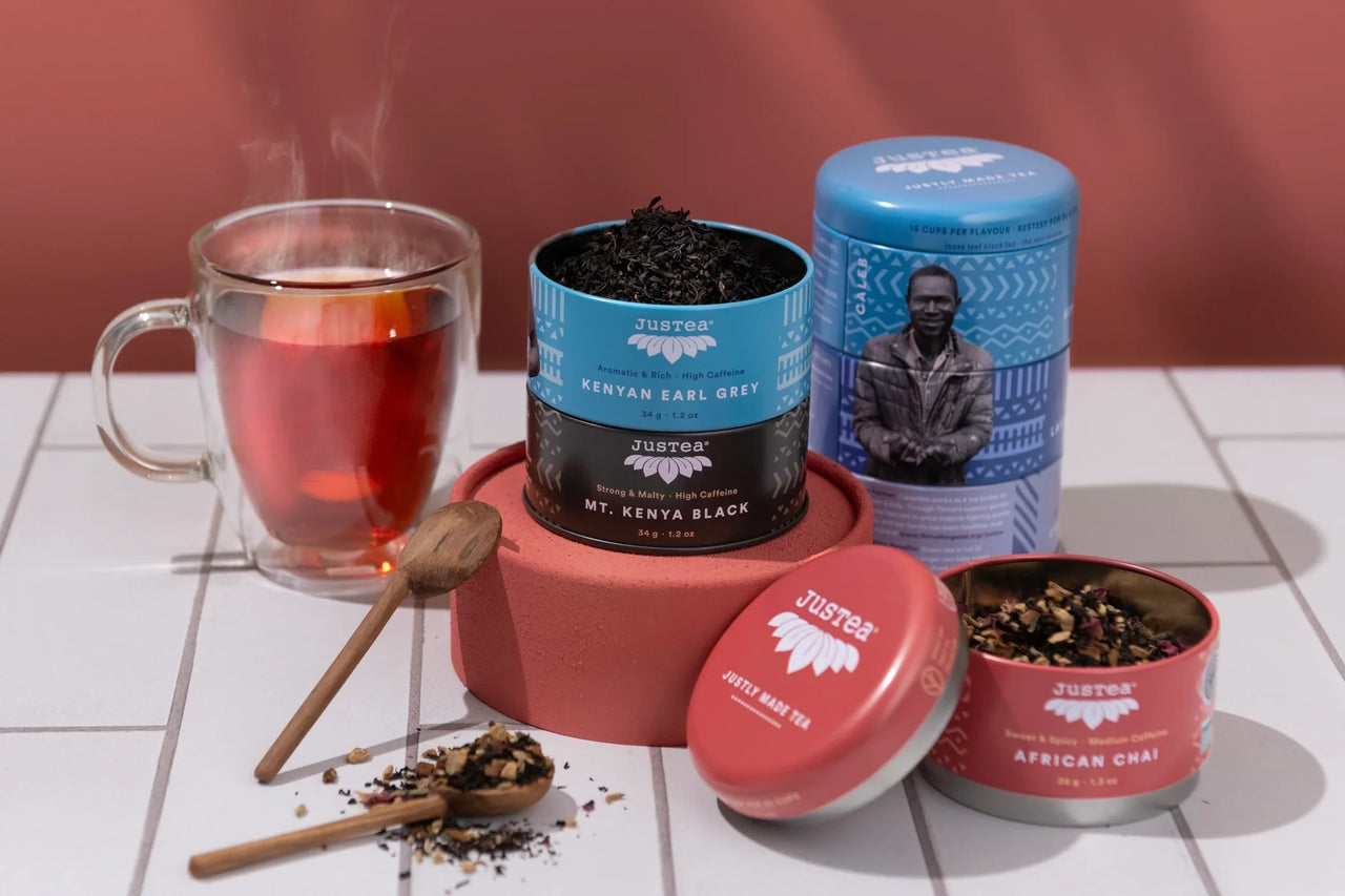 JusTea Trio Tin & Spoon Set