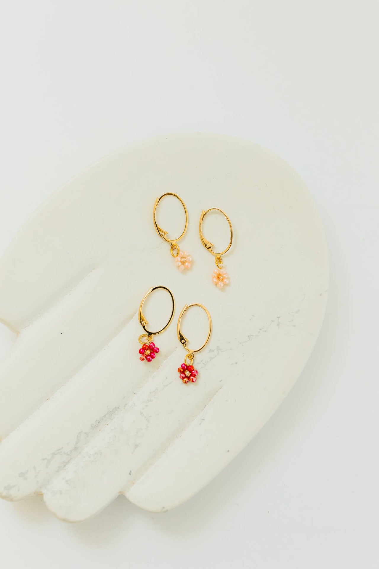 Dainty Daisy Hoop Earrings