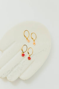 Thumbnail for Dainty Daisy Hoop Earrings