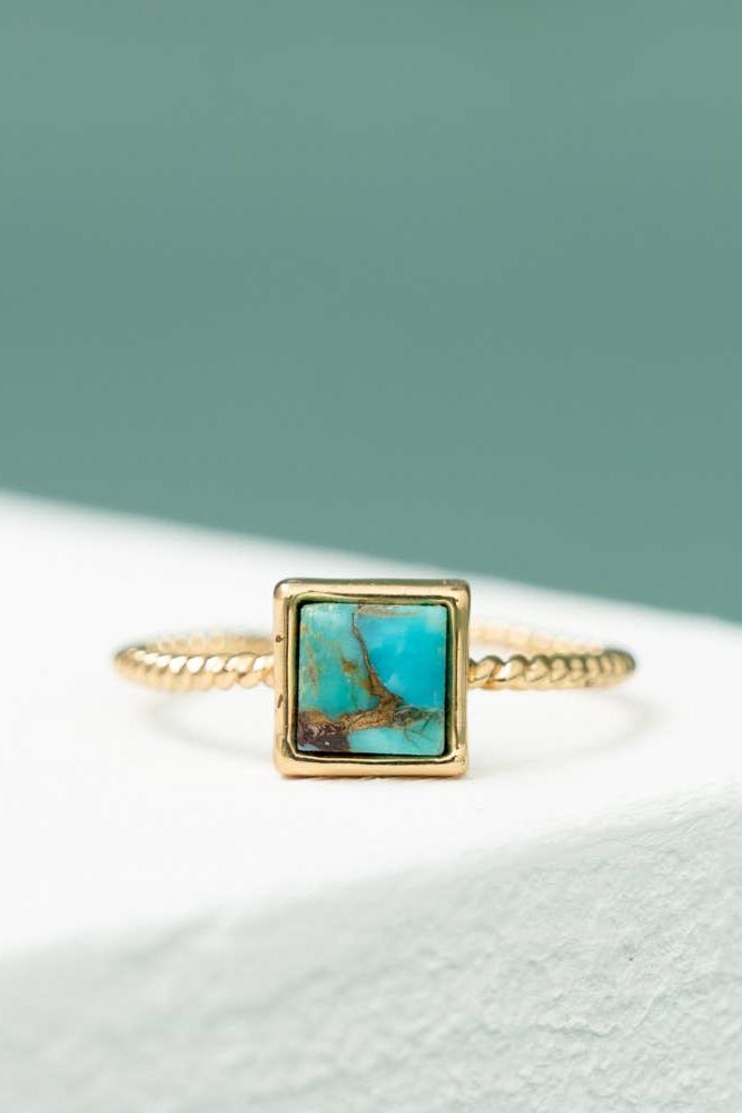Jayne Square Turquoise Ring