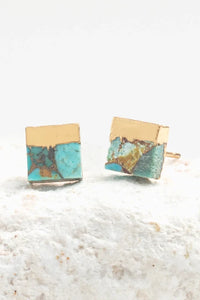 Thumbnail for Lorena Square Turquoise Stud Earrings