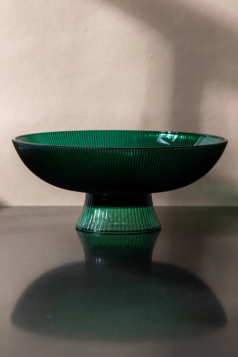 Ribbed Glass Bowl