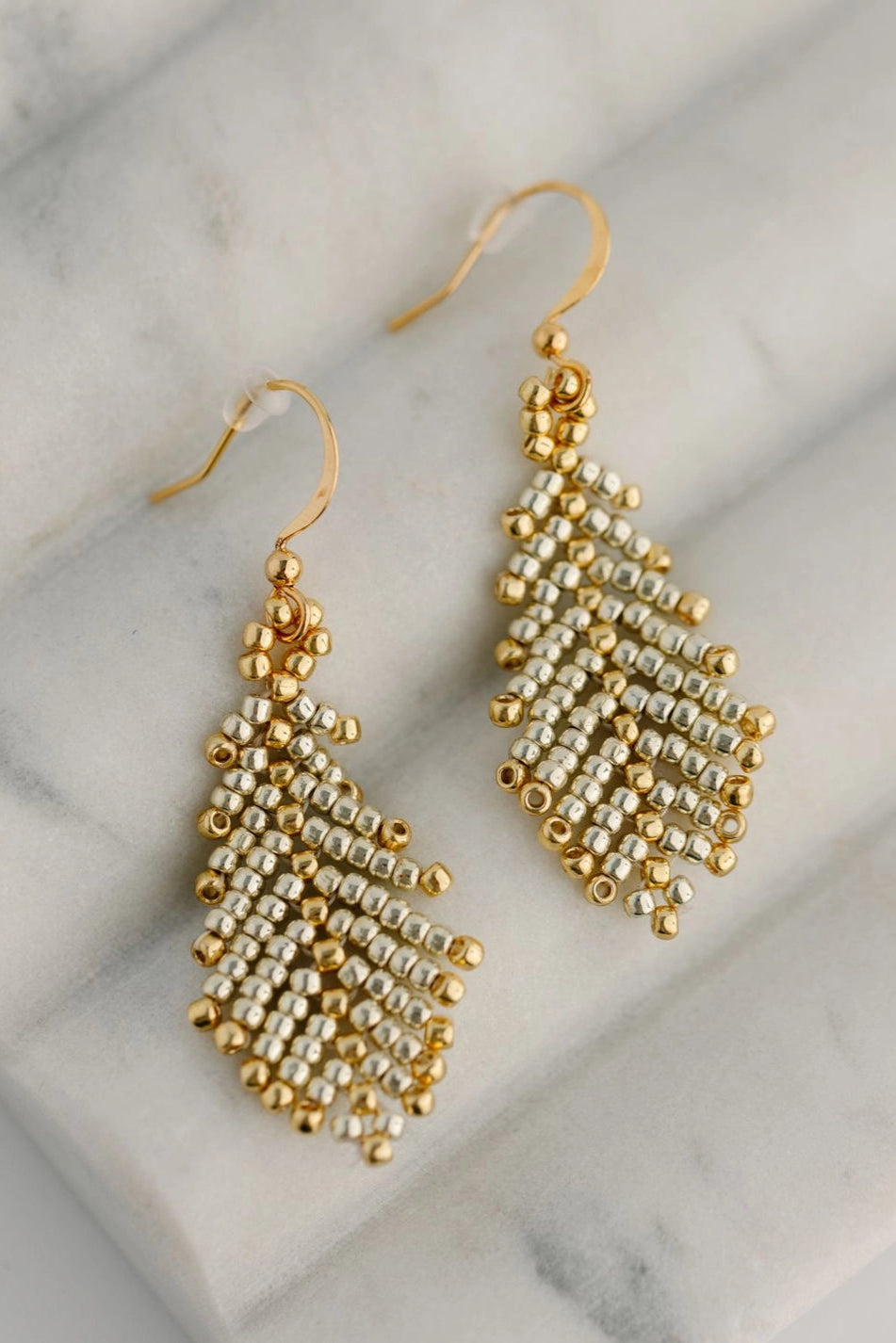 Devon Mixed Metal Feather Earrings