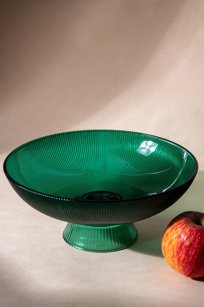 Ribbed Glass Bowl