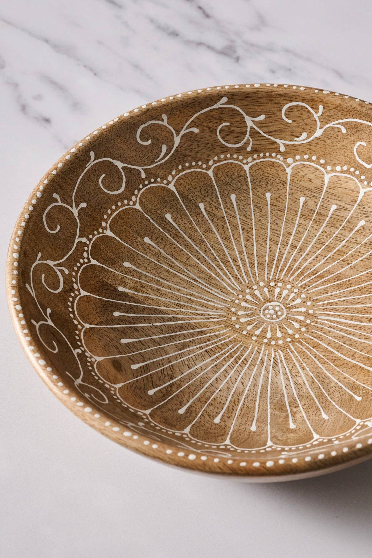 Aiza Handpainted Mango Wood Bowl