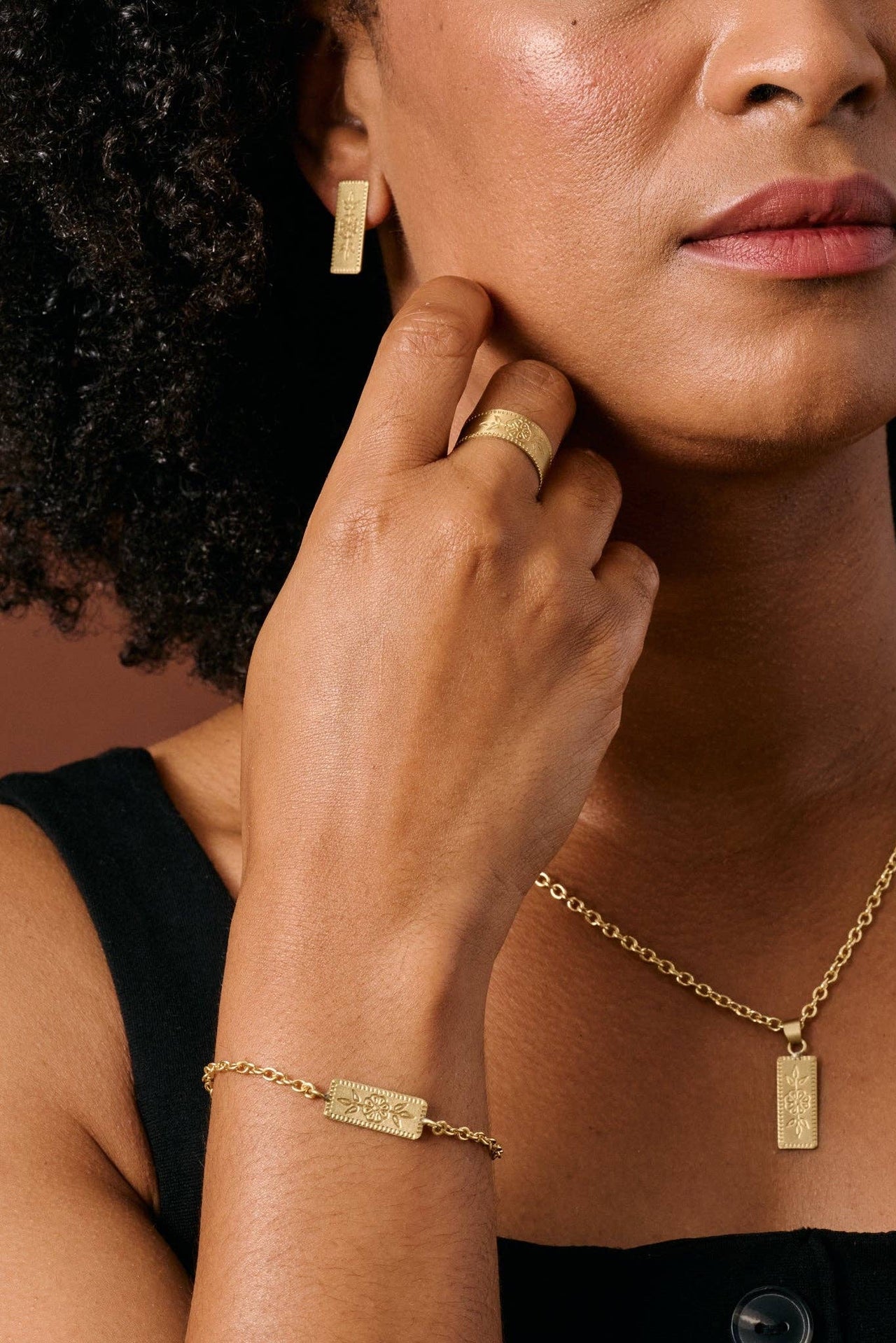 Arati Etched Floral Bracelet