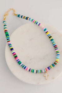 Thumbnail for Ava Colorful Kids Cross Necklace