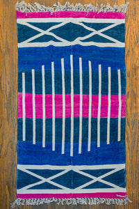 Thumbnail for Navy Blue Striped Printed Rug