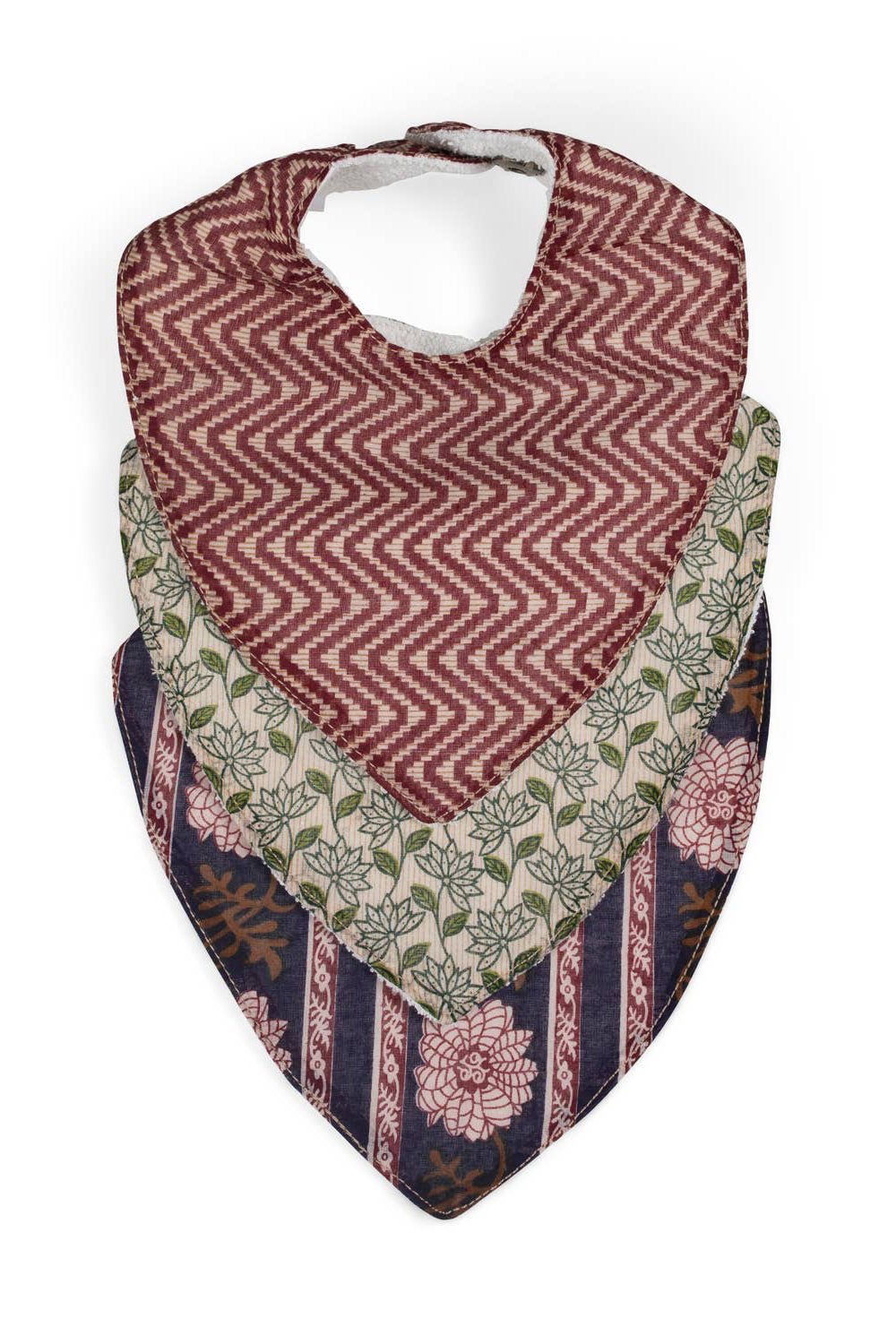 Upcycled Sari Baby Bib Set