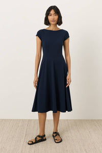 Thumbnail for Women's Fit & Flare Ballet Neck Dress