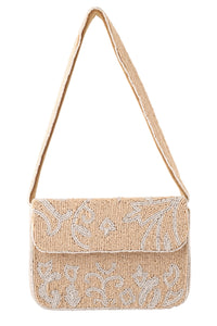 Thumbnail for Beige Bloom Beaded Purse