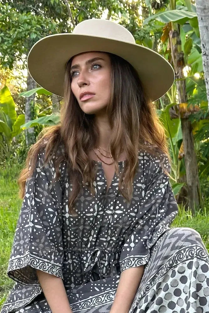 Block Printed Kaftan Resort Dress