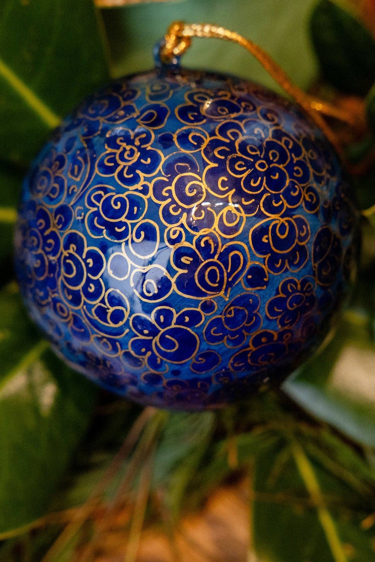 Blue and Gold Christmas Ornament