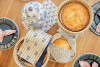 Thumbnail for Bluebell Block Print Waffle Kitchen Towel Set