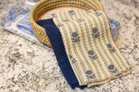 Thumbnail for Bluebell Block Print Waffle Kitchen Towel Set