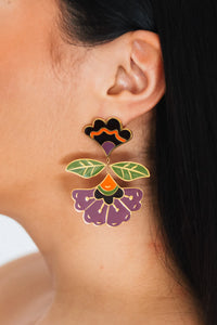 Thumbnail for Floral Bloom Statement Earrings