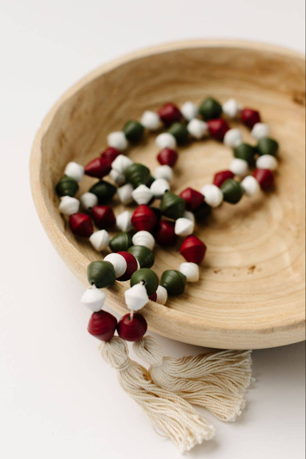 Chunky Paper Bead Garland with Tassels