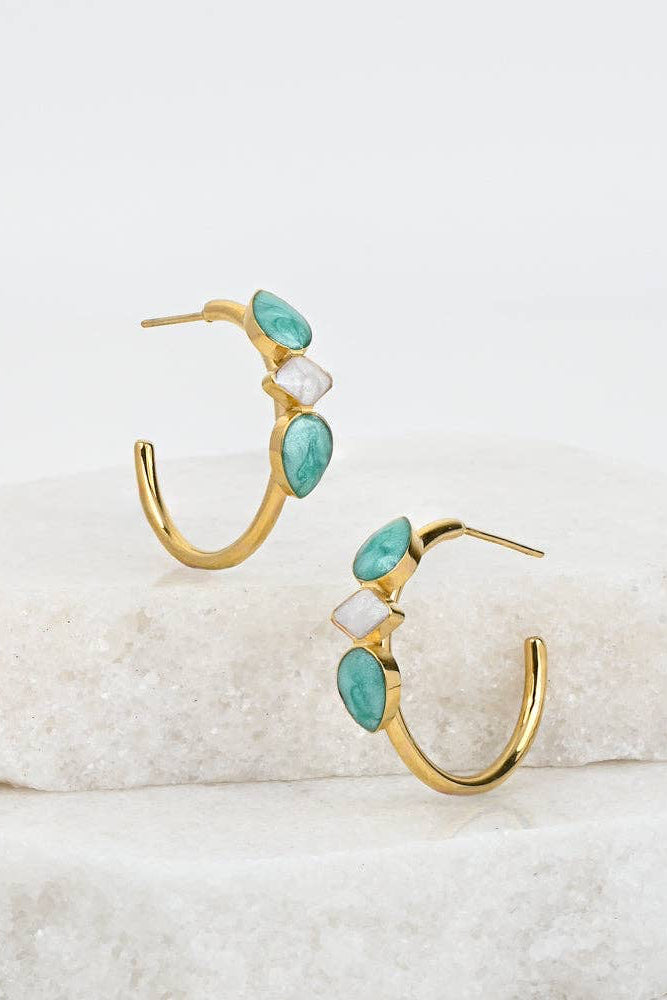Clara Enamel Hoop Earrings