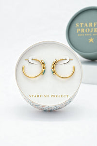 Thumbnail for Clara Enamel Hoop Earrings