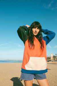 Thumbnail for Colorblock Hooded Sweatshirt